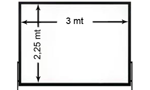 SCHERMO 3 X 2,25 mt - 4:3